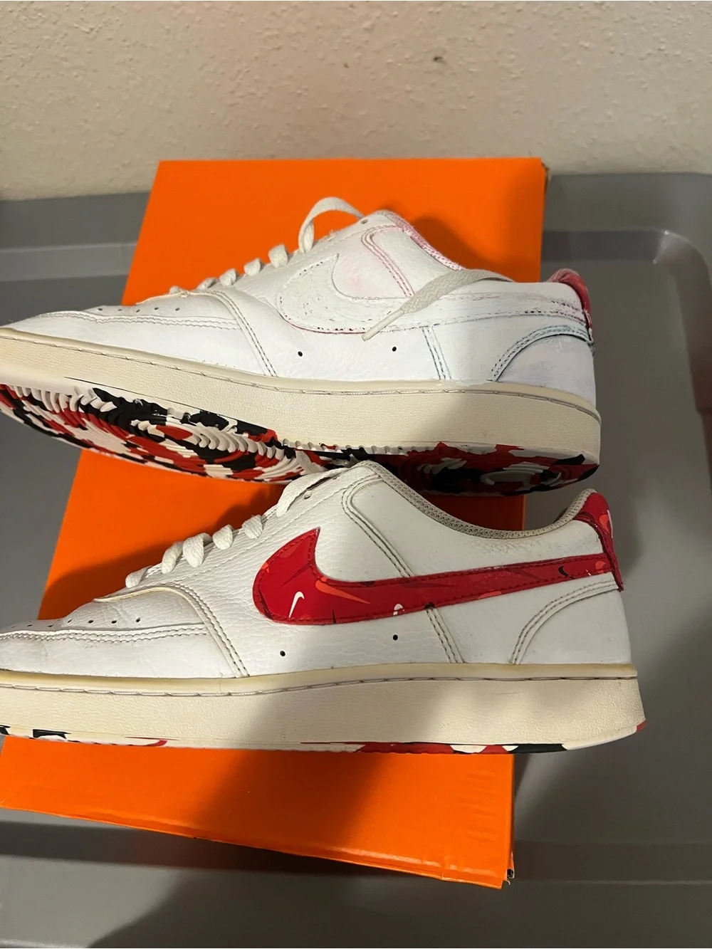 Nike court low vision White & Red Men's Low-Top